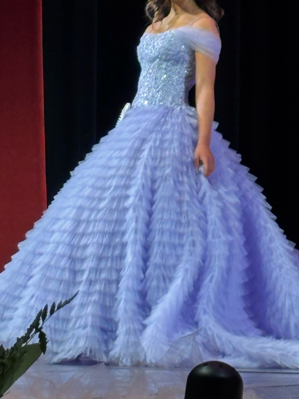 Sherri Hill Lavender Off-the-Shoulder Beaded Ball Gown